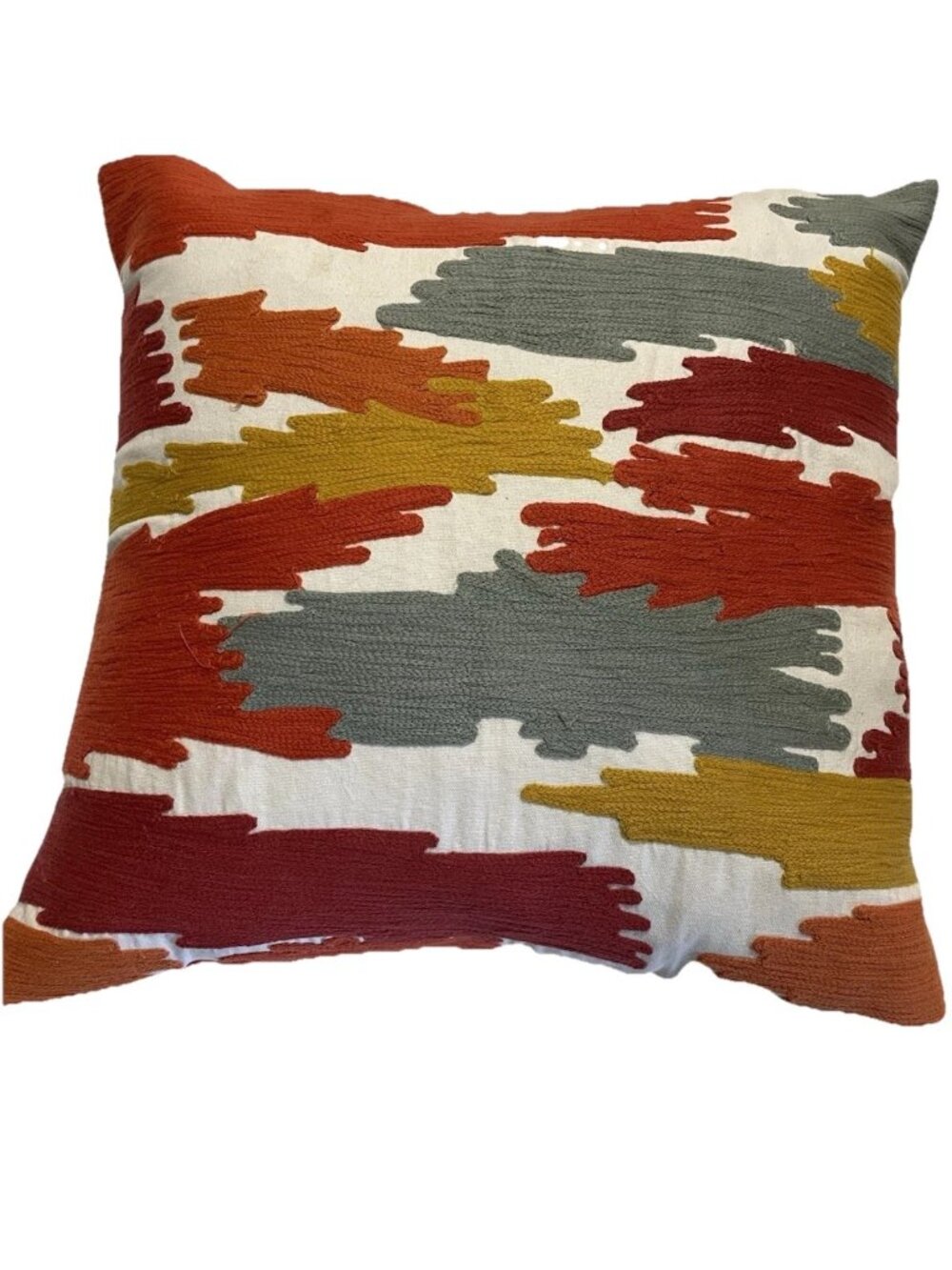 Saro Lifestyle Pennello Brushstroke Embroidery Throw Pillow Cotton with Down